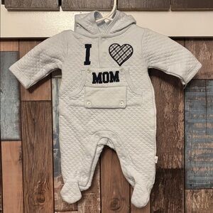 Quilted Baby Onesie with Heart Design